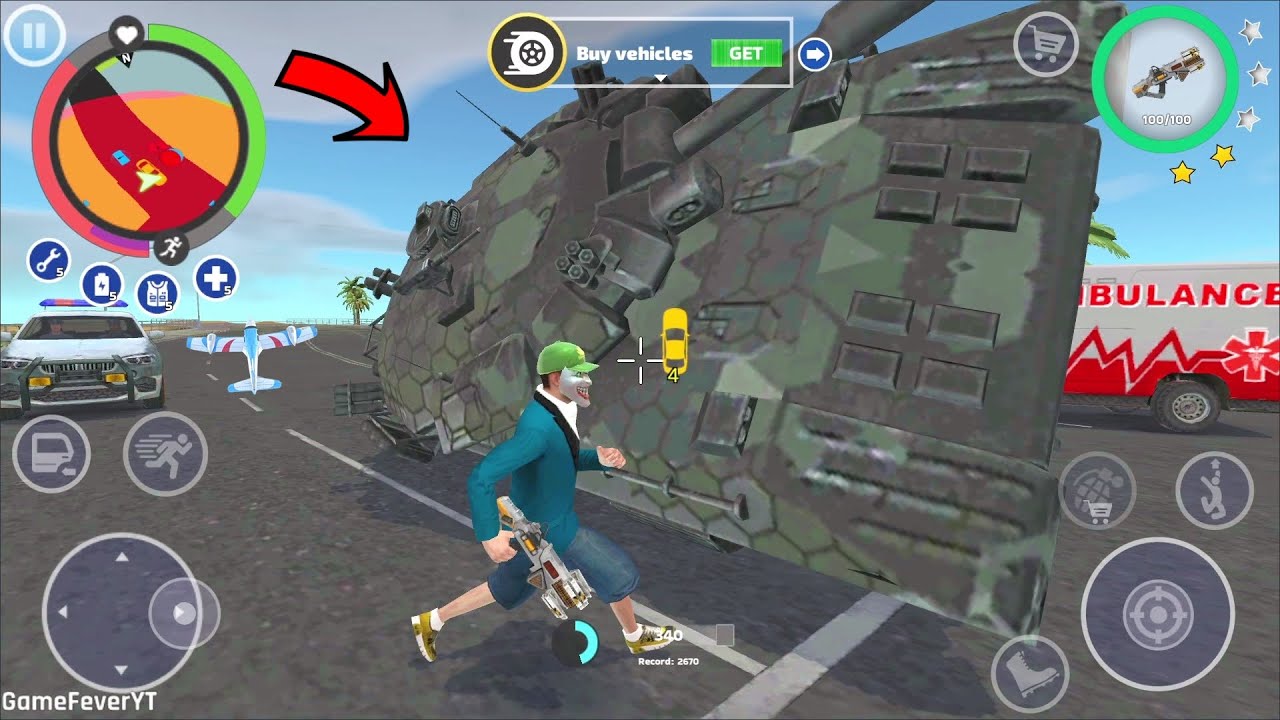 Real Gangster Crime 2 - (Giant Tank Fight Police Car Robot) Private Airplane Crash on Bridge