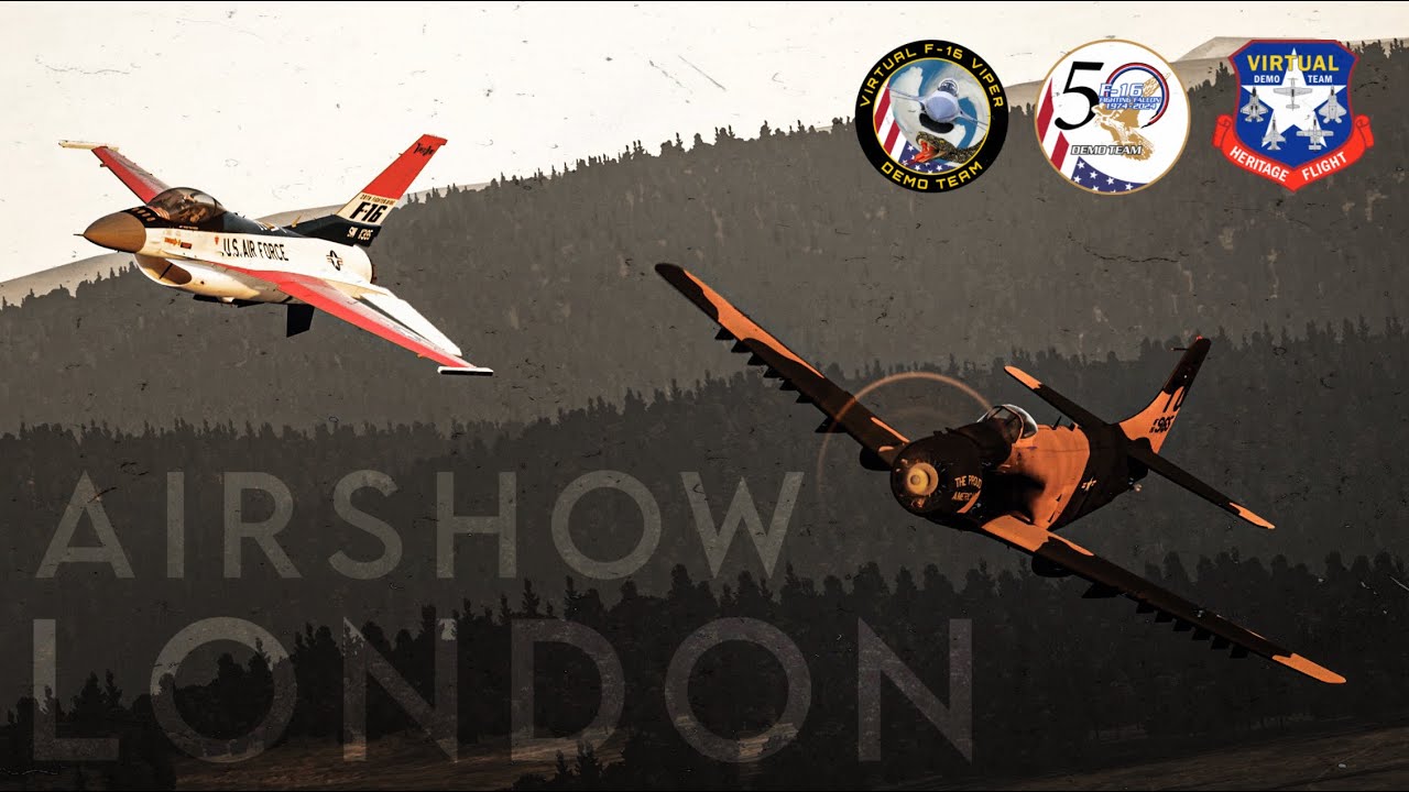 F-16 Viper Demo + Heritage Flight | Virtual Airshow London 2024 | DCS World