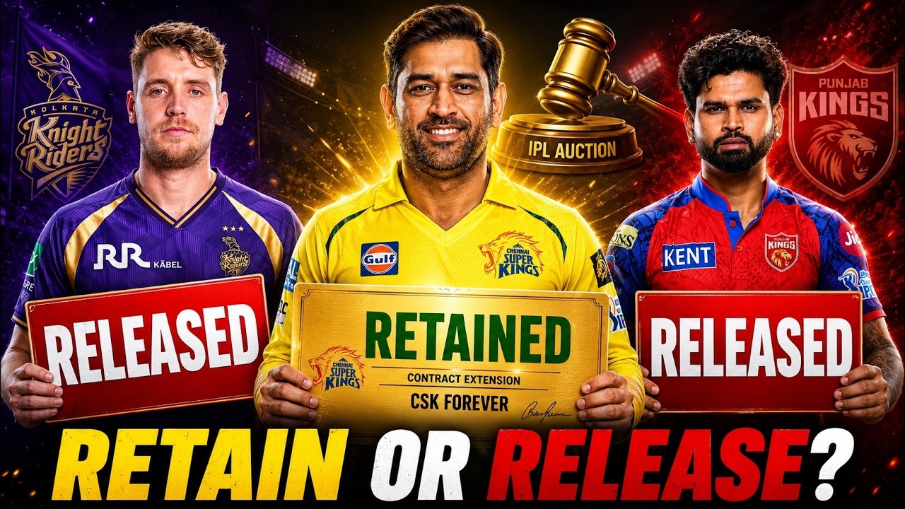 IPL 2027: CSK, KKR & PBKS Retain or Release?😱
