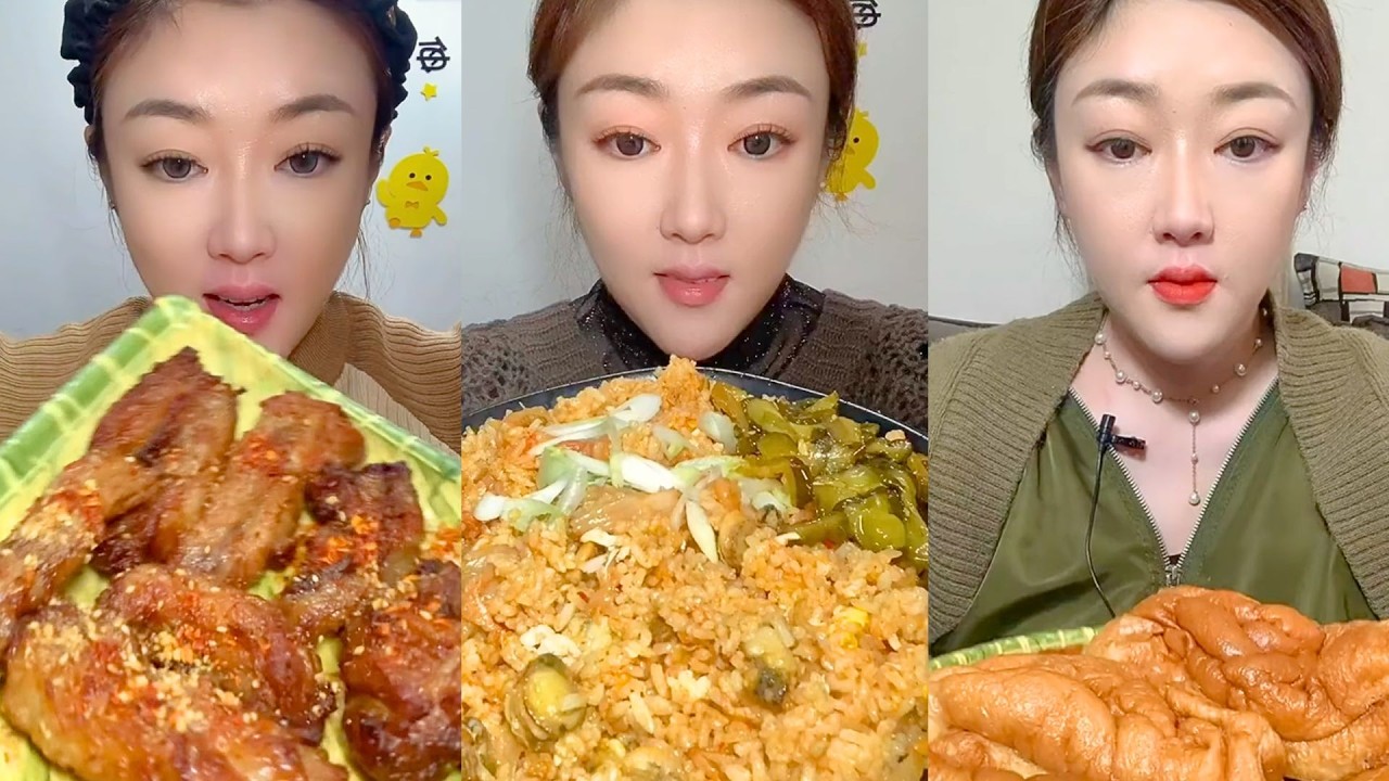 Crispy Pork, Garlic Fried Rice, and Steamed Bun Mukbang