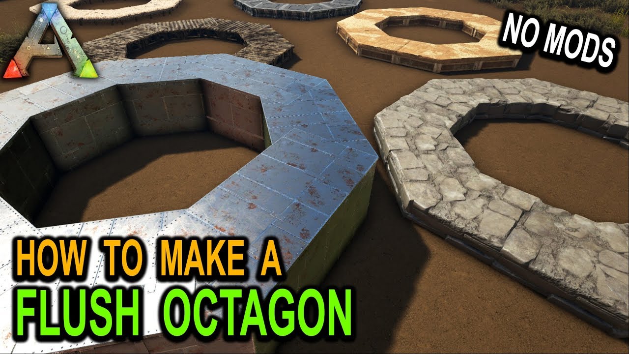 ARK HOW TO BUILD FLUSH OCTAGON BASE FOUNDATION!! Ark Survival Evolved Building Tips & Tricks No Mods