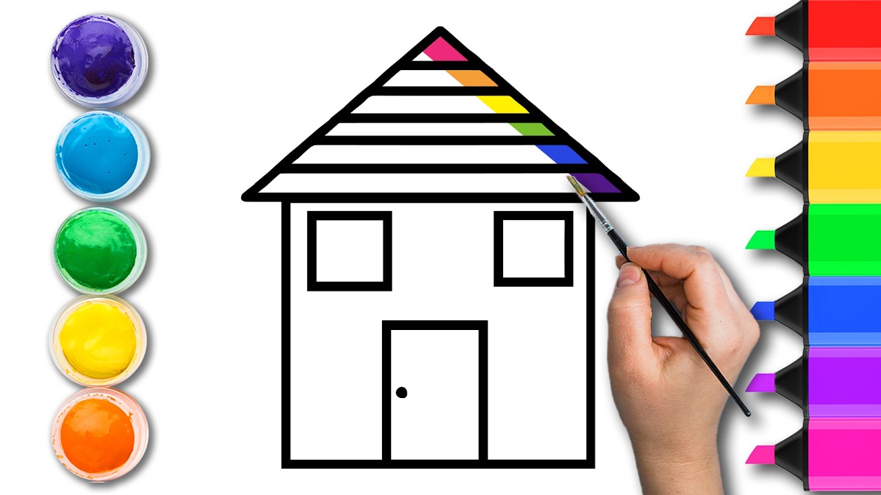 How To Draw a Cute House 🏡 Easy for Kids and Toddlers #house #396 #housedrawing