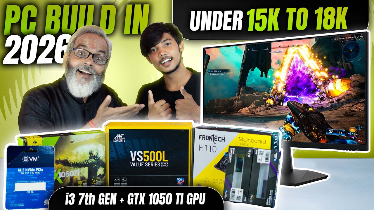 Under ₹15K to 18K 🔥 Gaming PC Build in 2026 ⚡ i3 7th Gen + GTX 1050 Ti GPU