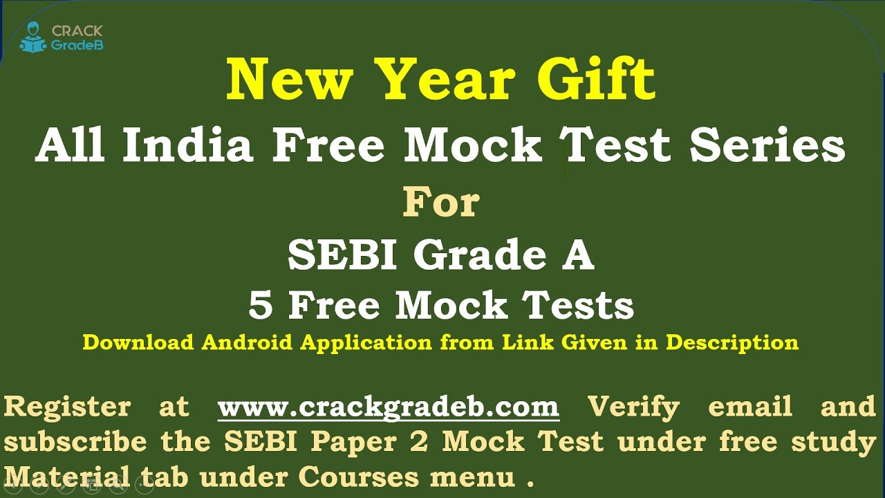 5 Mock Tests Free for SEBI Grade A 2020