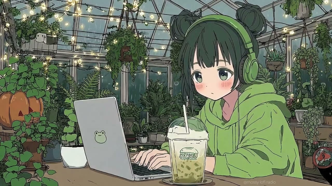 mossy lofi radio 🐸 | 1 hour rainy greenhouse soft lofi hiphop mix for study, chill & relax🌧️✨