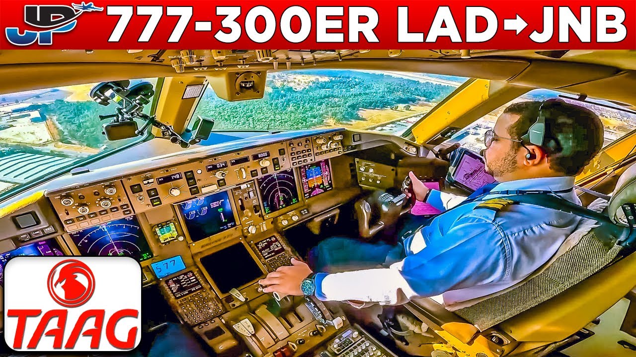 Angola Airlines Boeing 777-300ER Cockpit Luanda🇦🇴 to Johannesburg🇿🇦