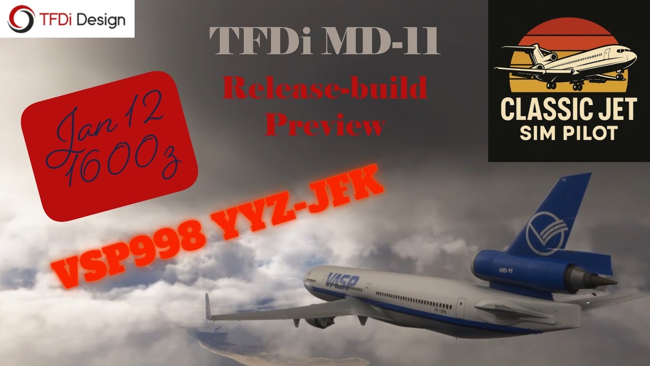 Classic VASP MD-11 Preview | TFDi Design Updated MD-11 | Toronto (YYZ) to New York (JFK) | MSFS 2024