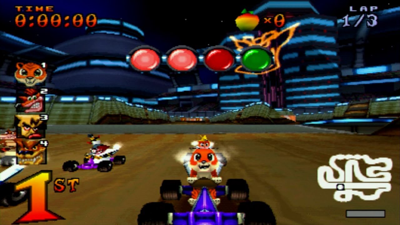 Crash Team Racing PS1 Pura Racing In Tiny Arena (Hard)