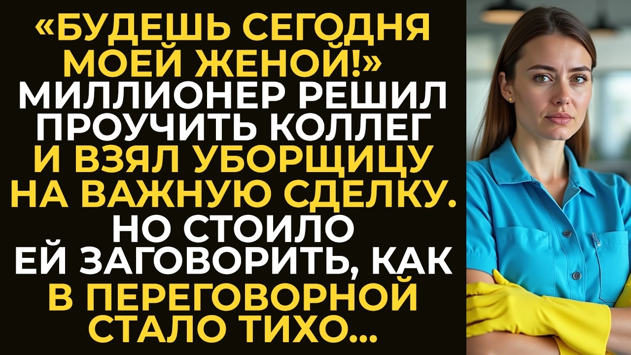 Будешь моей женой! — миллионер решил проучить коллег и взял уборщицу на важную сделку. Но стоило ей…