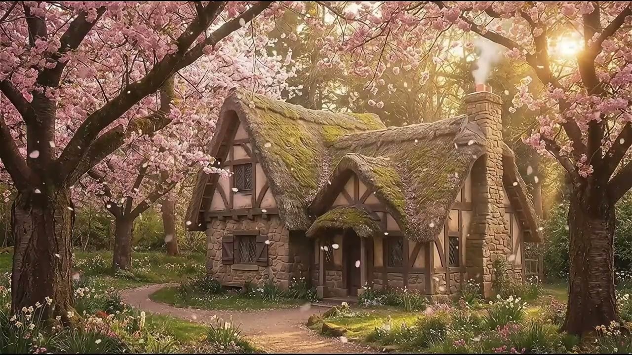 🌸 Spring Cottage Ambience 🌿 Cozy Woodland | Relaxing Instrumental Music for Sleep, Study, Relaxation