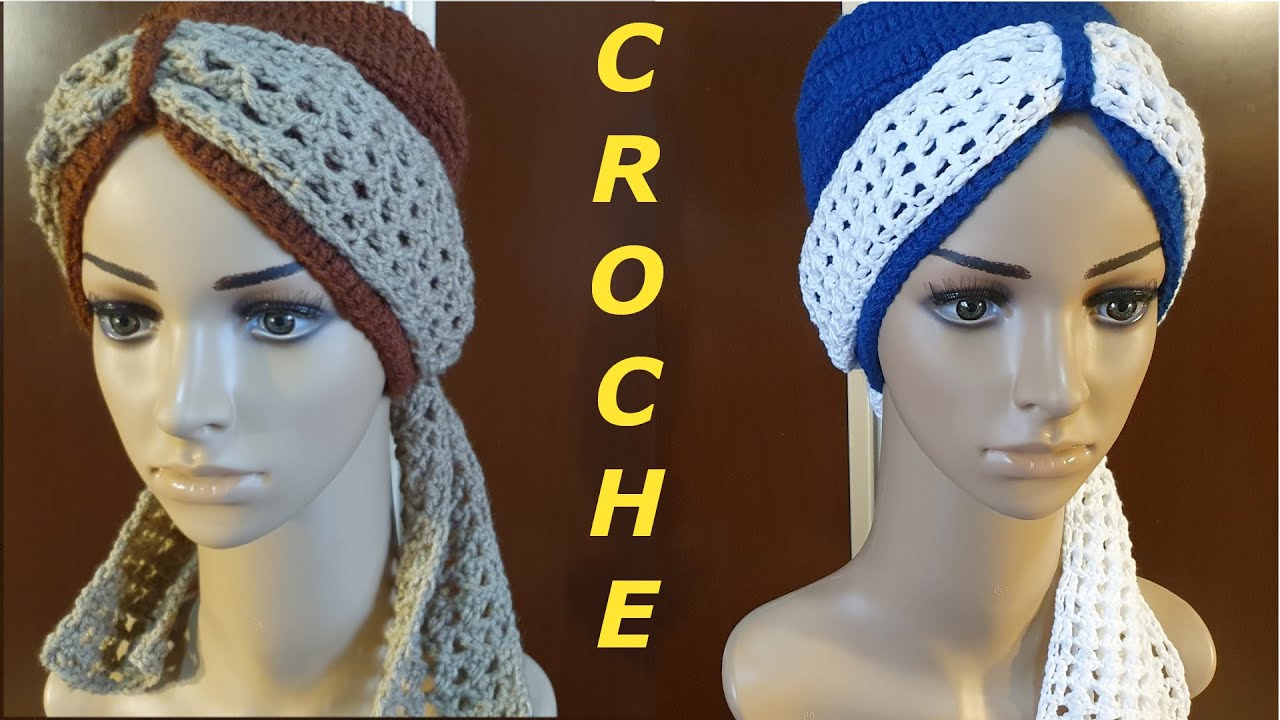 TURBANTE FAIXA EM CROCHÊ - Como Fazer Passo a Passo Fácil, Simples e Rápido.