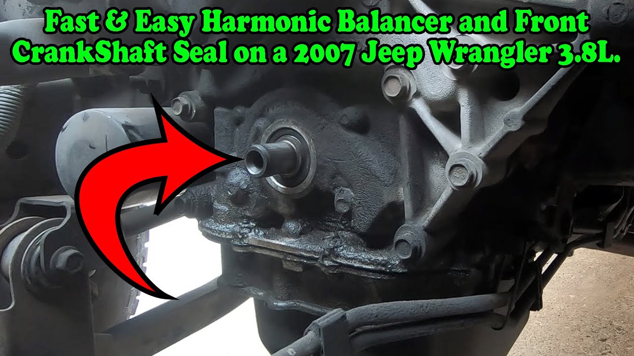 Easy Harmonic Balancer and Front Crank Seal on a 2007 Jeep Wrangler 3.8L Engine.