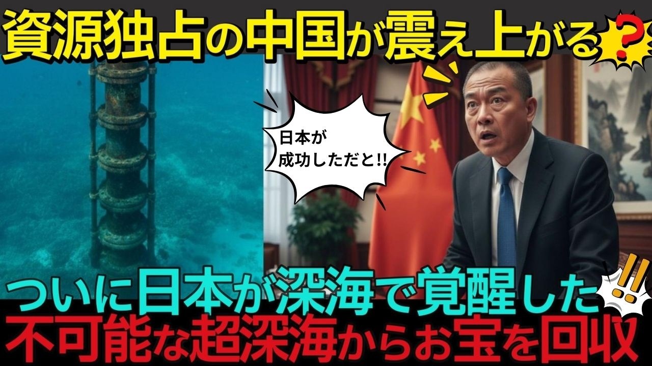 【海外の反応】衝撃！ついに日本が覚醒！南鳥島沖で「世界初の快挙」に成功し、資源独占の中国が震え上がる！