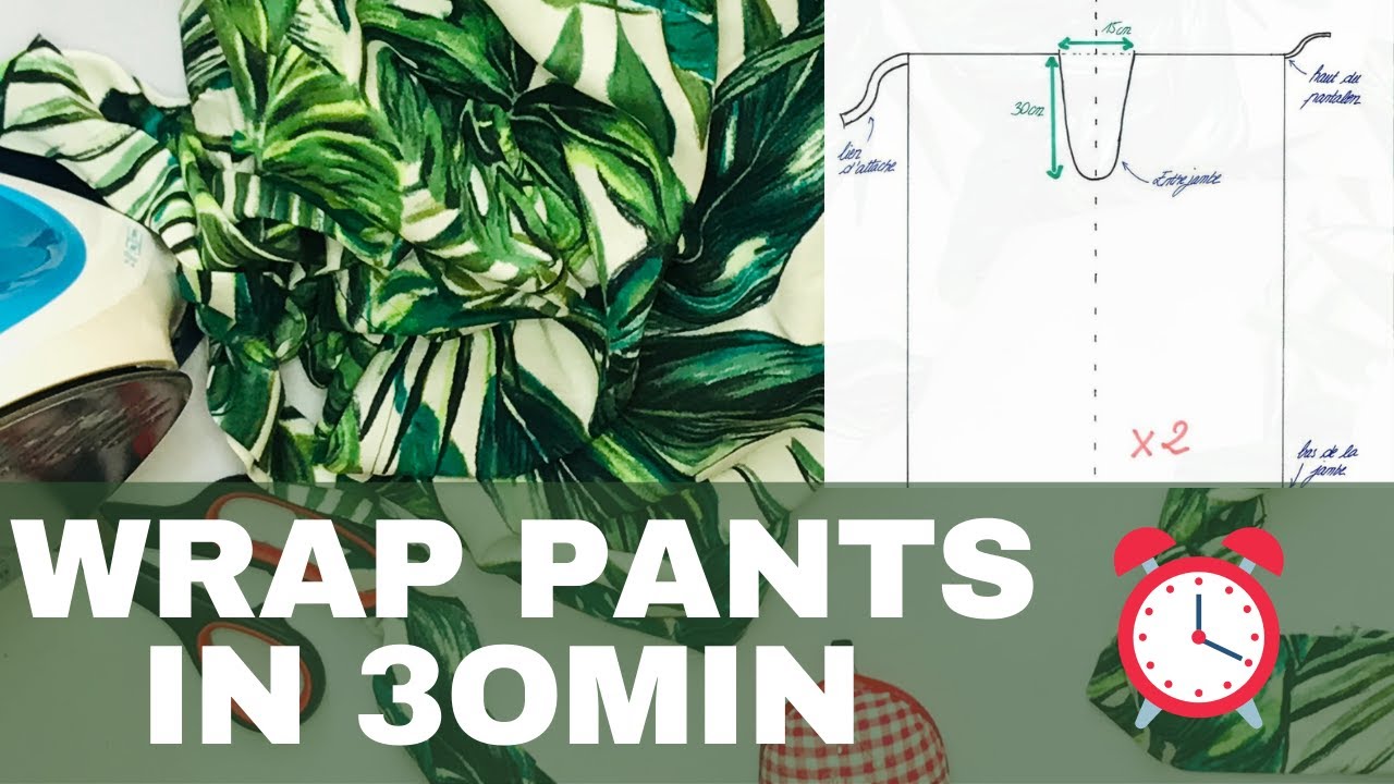 DIY| HOW TO MAKE AN EASY WRAP PANTS IN 30 MIN.