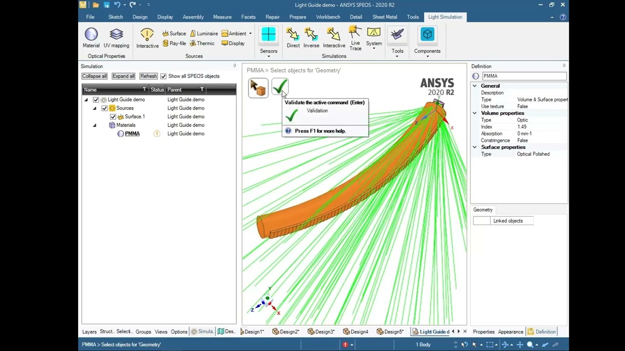 Ansys Speos: Light guide demo