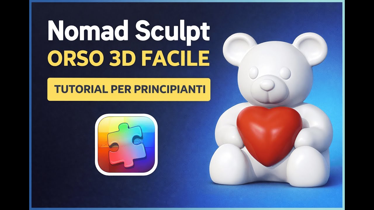 Nomad Sculpt per Principianti | Modella un Orsetto Semplice con Cuore ad Incastro (Tutorial Base)