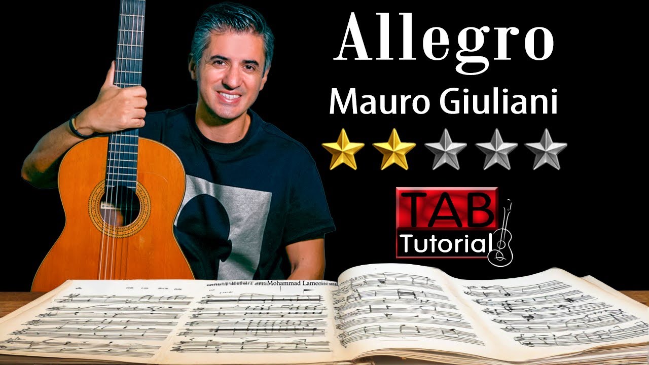 Allegro by Mauro Giuliani | Fingerstyle Guitar Tutorial + Sheet & Tab