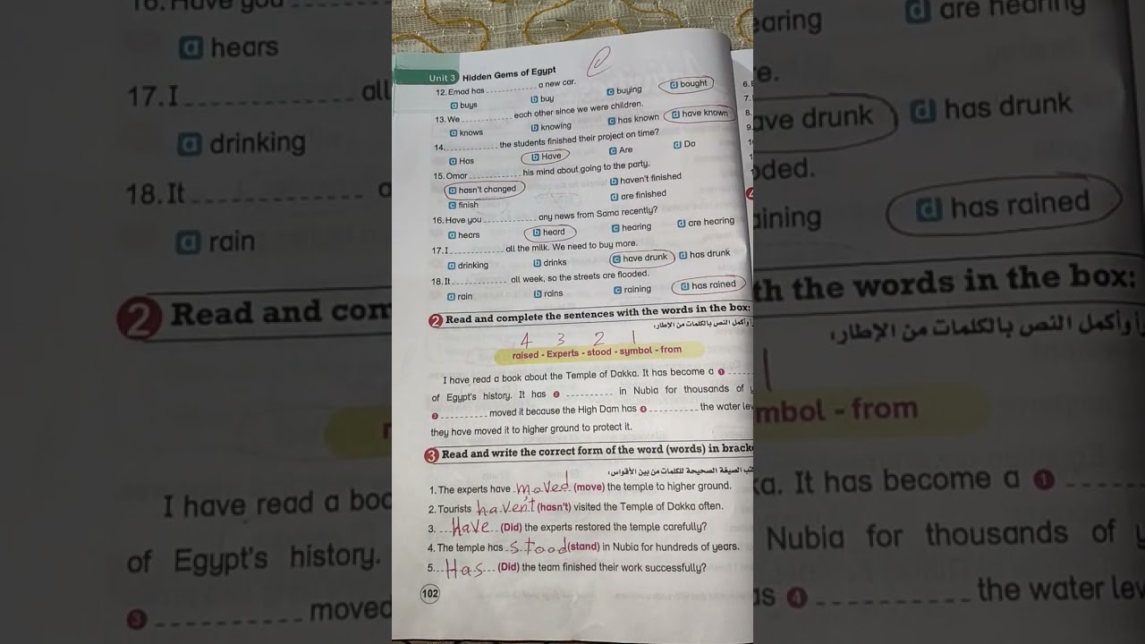 حل صفحة 100 و 101 و 102 و 103 من كتاب بت باى بت حل lesson 2 في unit 3 للصف السادس انجليزي ترم ثاني 