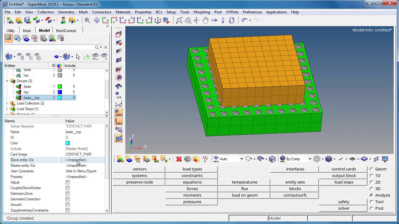 Abaqus - Contact Surfaces Setup Manually using HyperMesh