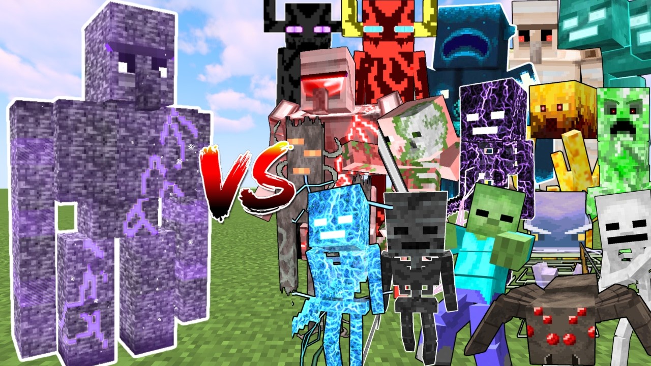 Bedrock Titan Golem vs All Titan Mobs | Minecraft Mob Battle