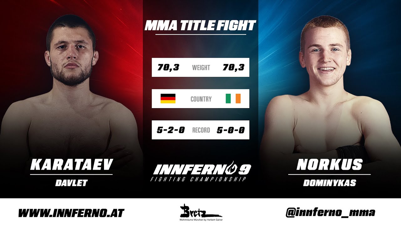Free MMA Fight | Karataev Davlet VS Norkus Dominykas | INNFERNO 9 | Full MMA Fight Video
