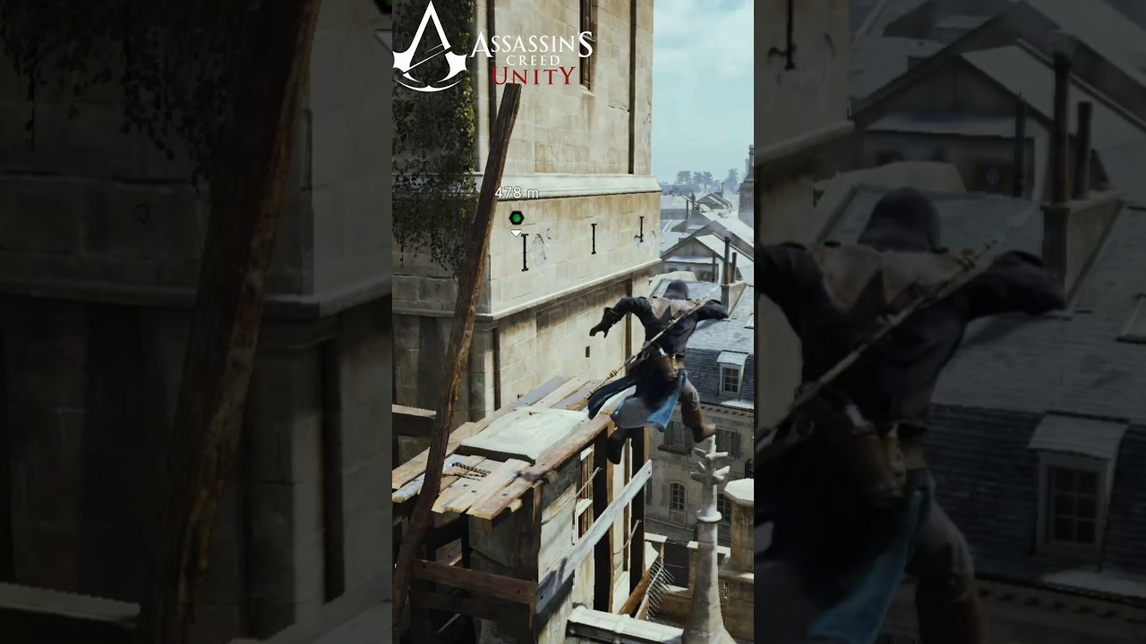 Ac Unity Vs Ac Mirage | LEDGE Assassination Comparison. #shorts