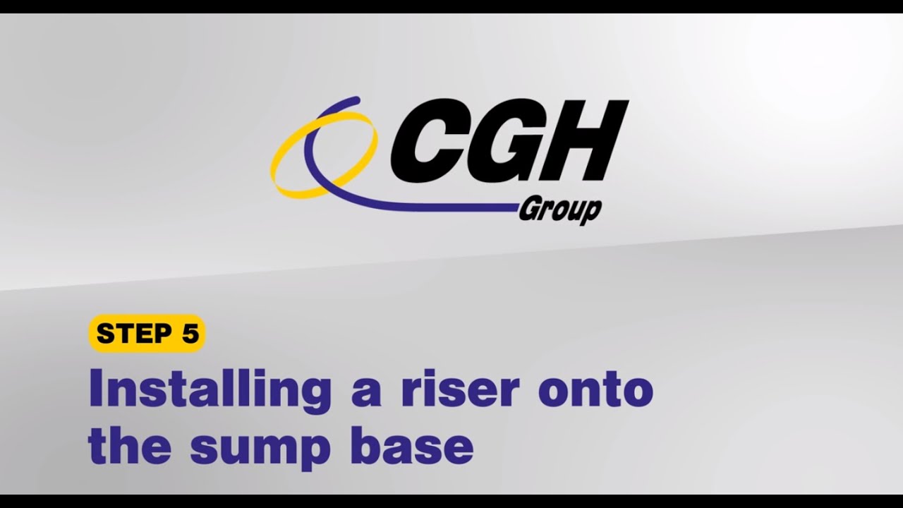 Step 5: Installing a riser on the sump base