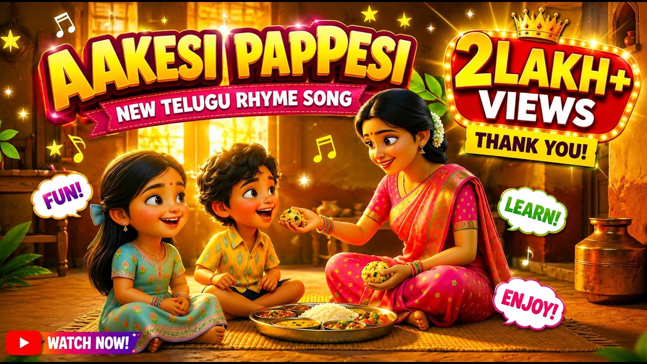 AAkesi Pappesi 3D Animation | Telugu Kids Nursery Rhymes | Fun Children Song