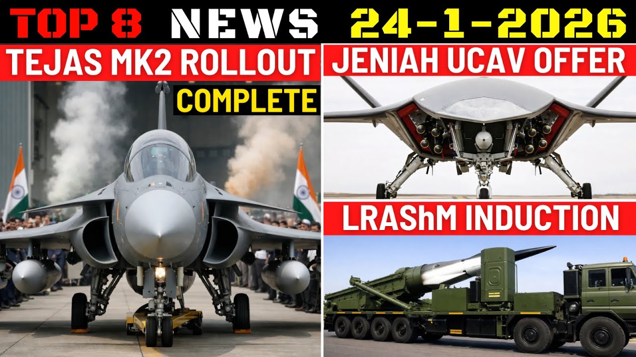 Indian Defence Updates : Tejas MK2 Rolled Out,LRAShM Induction,Jeniah UCAV Offer,Microwave Weapon
