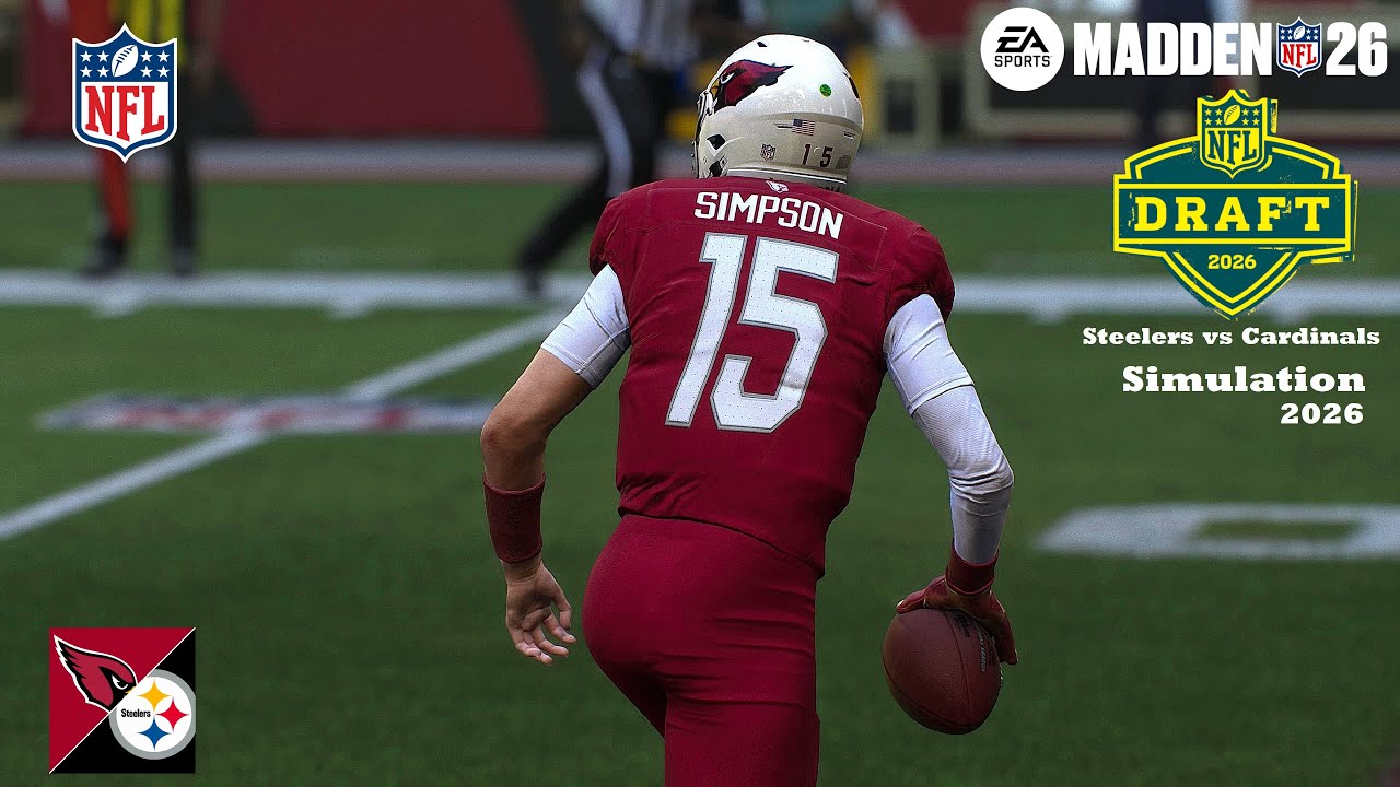 Madden 26 Will Howard Steelers vs Ty Simpson Arizona Cardinals Sim NFL DRAFT EARLY 2026 Game Play