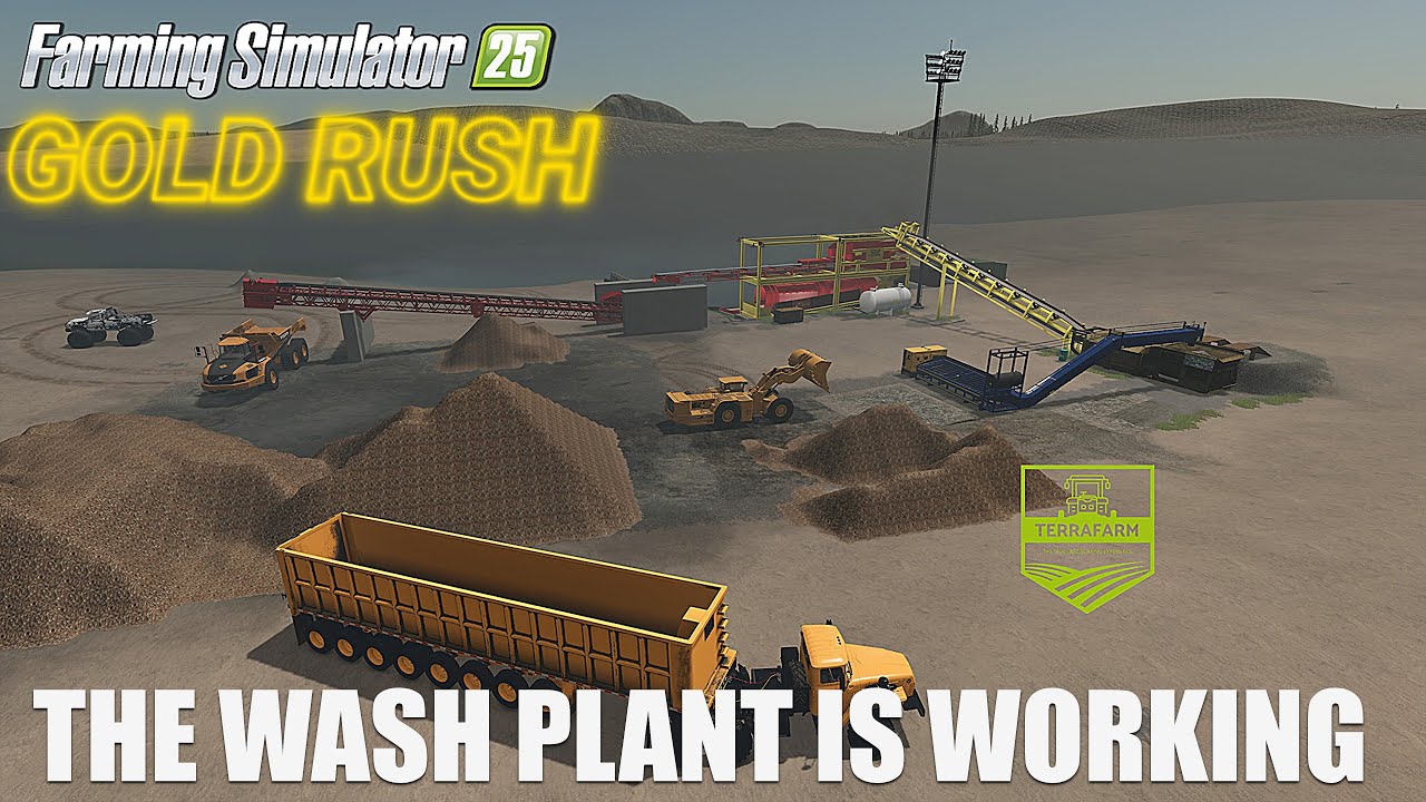 Feeding the Wash plant  FS25 #mining #goldrush #terrafarm