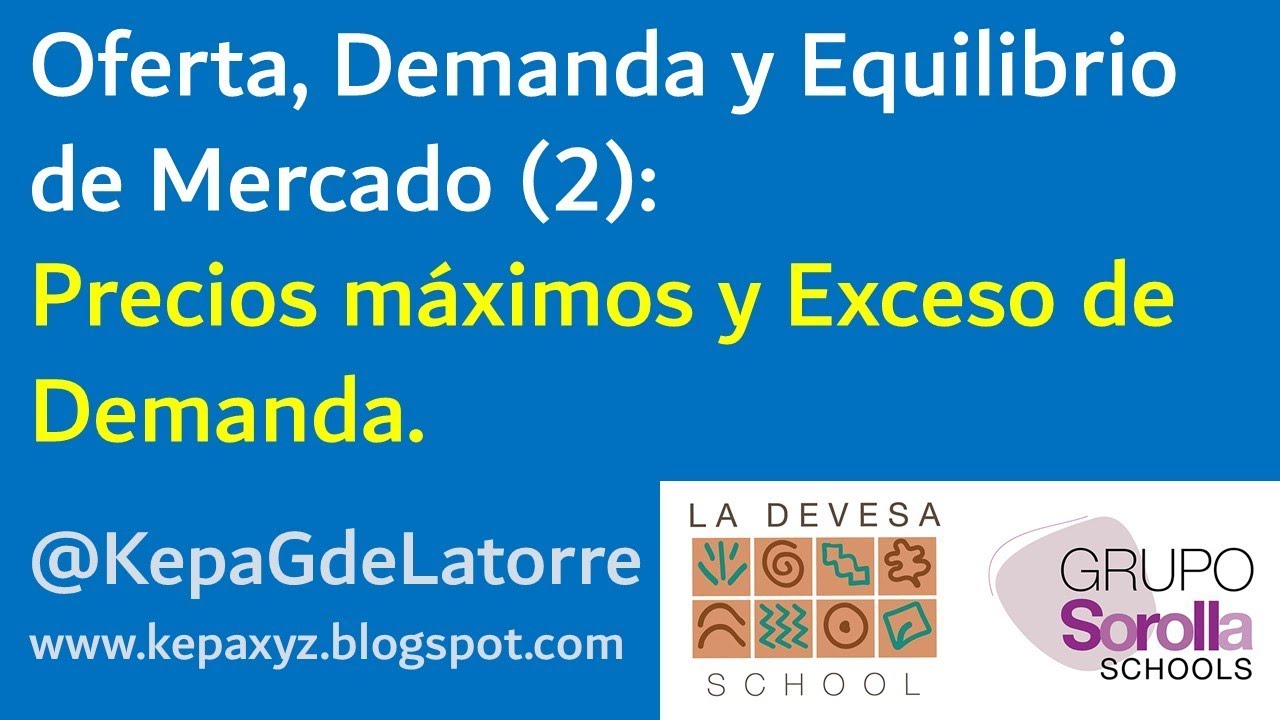 Oferta Demanda y Equilibrio de Mercado Competitivo  B Fijación de Precio Máximo y Exceso de Demanda
