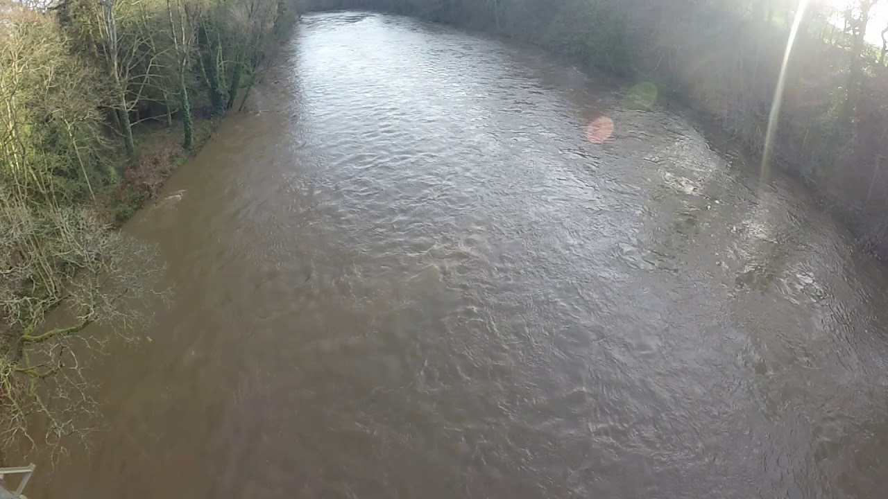 River Lune at Caton. Storm Dennis, GoPro on a pole.