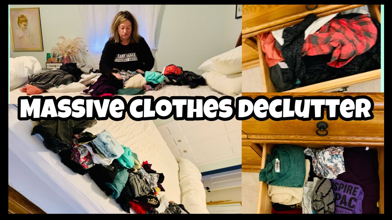 CLOTHES DECLUTTER! Going through my dresser to declutter & master bedroom clean with some new decor