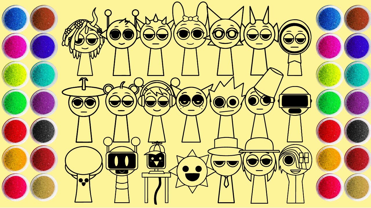 Draw Sprunki All Phase 1 - Sand Painting Creative Art