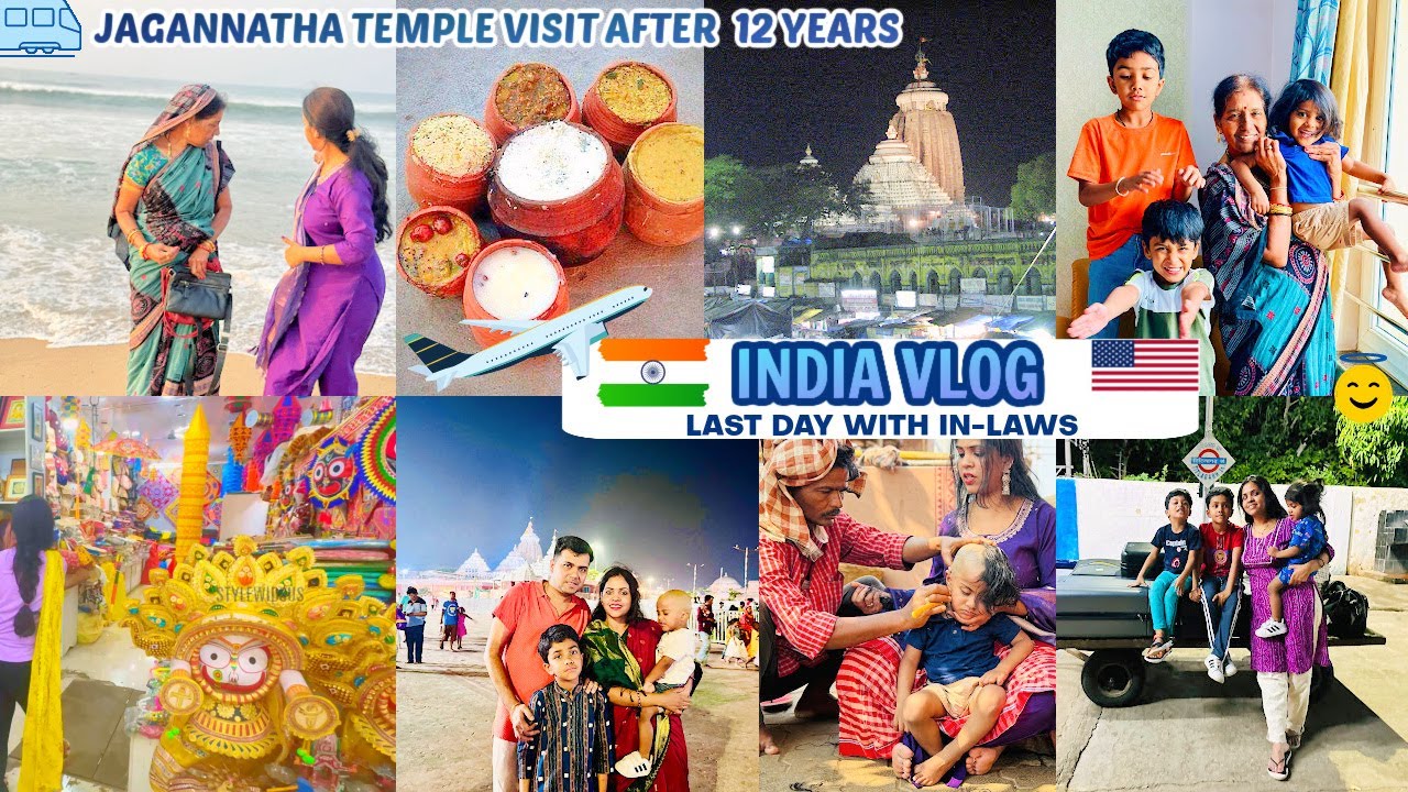 ✈️🇮🇳A DAY IN INDIA WITH IN-LAWS🛕👶MUNDAN CEREMONYIN PURI👨‍👩‍👦‍👦❤️
