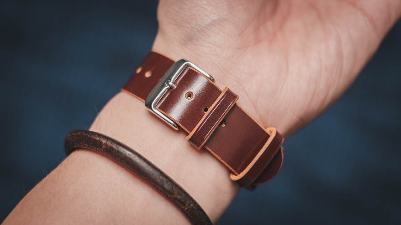 Making a SPECIAL Shell Cordovan Leather Nato Strap - Leathercraft ASMR