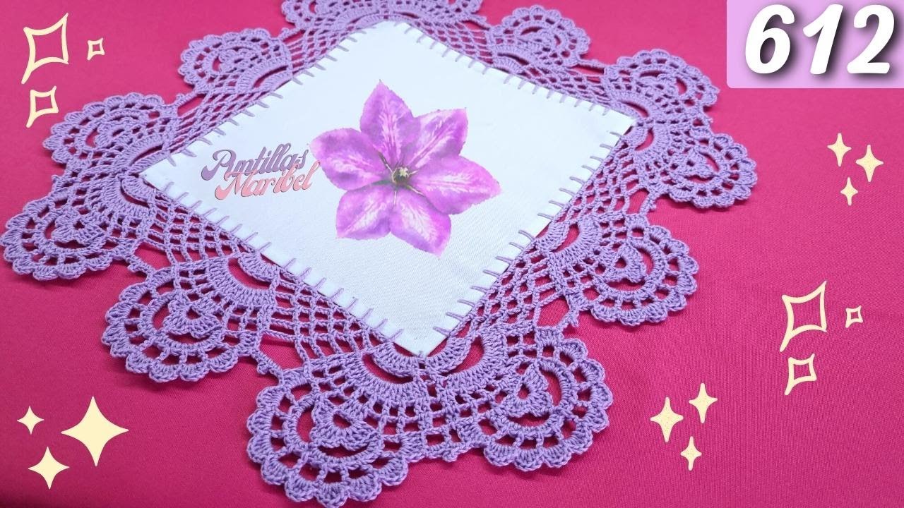🌺 Hermosa puntilla de canastas de flores 💐 612 | Puntillas Maribel