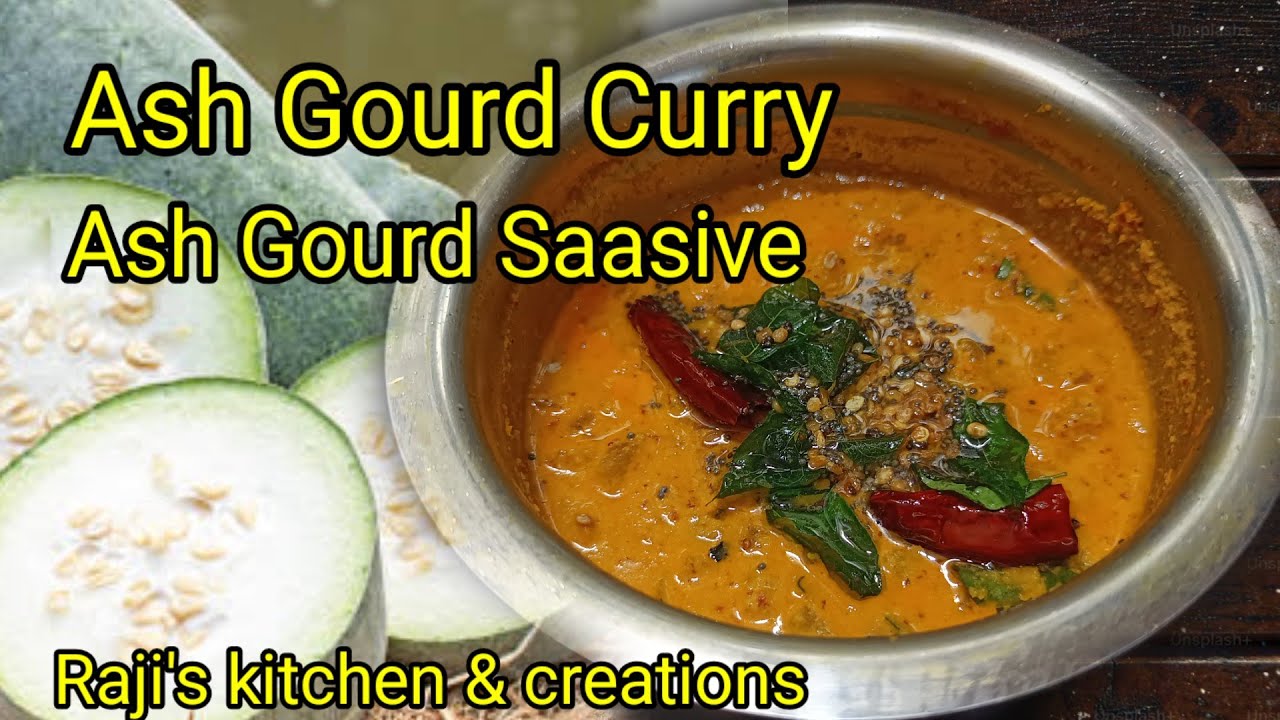 Ash Gourd Curry Recipe/Ash Gourd Saasive Recipe 