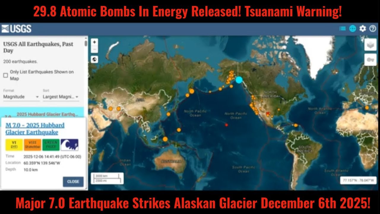 Major 7.0 Earthquake Strikes Alaskan Glacier December 6th 2025!