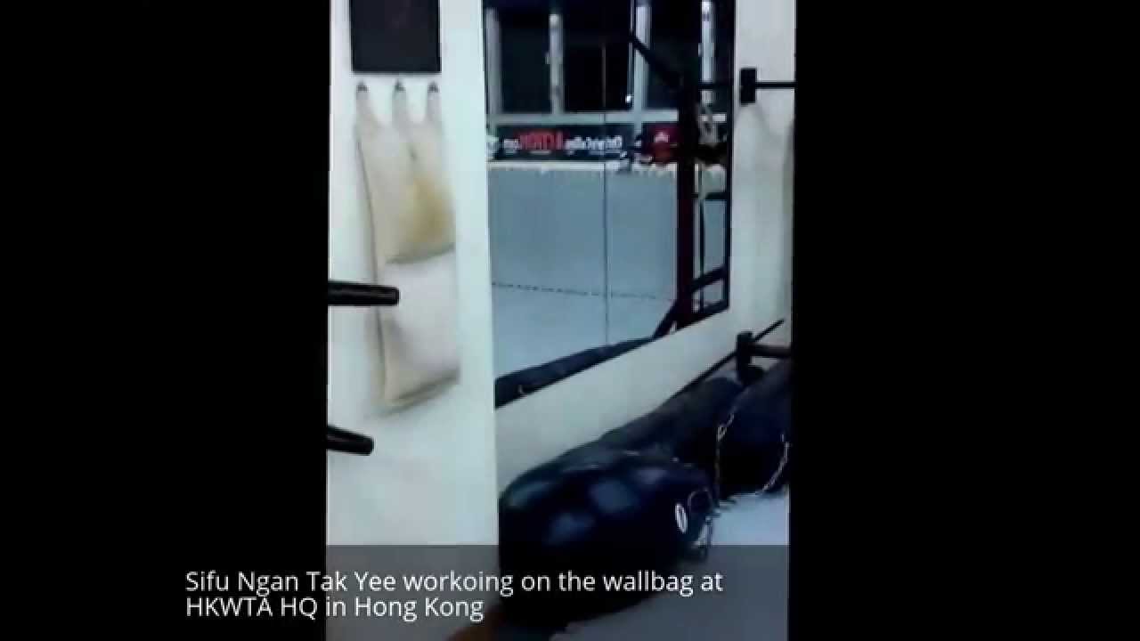 Famose Wing Tsun wallbag training at HKWTA HQ. Sifu Ngan Tak Yee