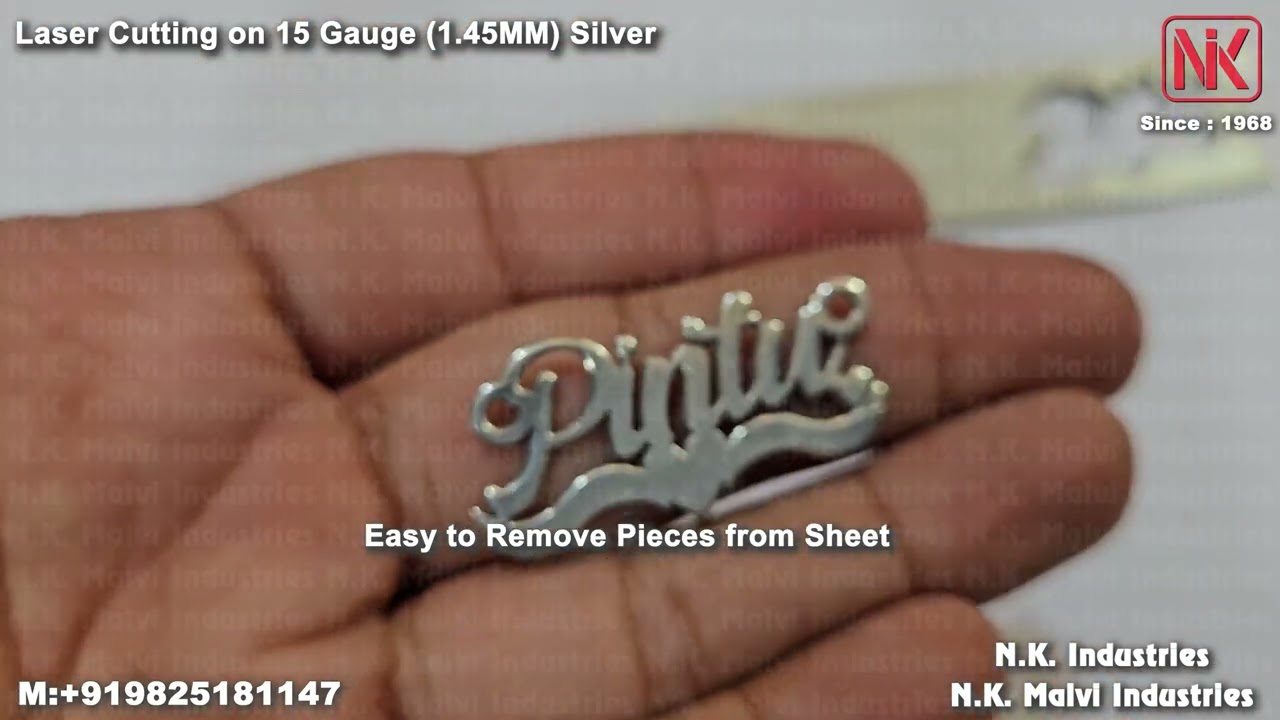 GOLD & SILVER LASER NAME CUTTING MACHINE | GOLD & SILVER LASER CUTTING MACHINE (15 GUAGE CUTTING)