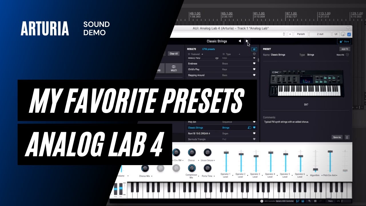 My Favorite Presets on Arturia Analog Lab 4