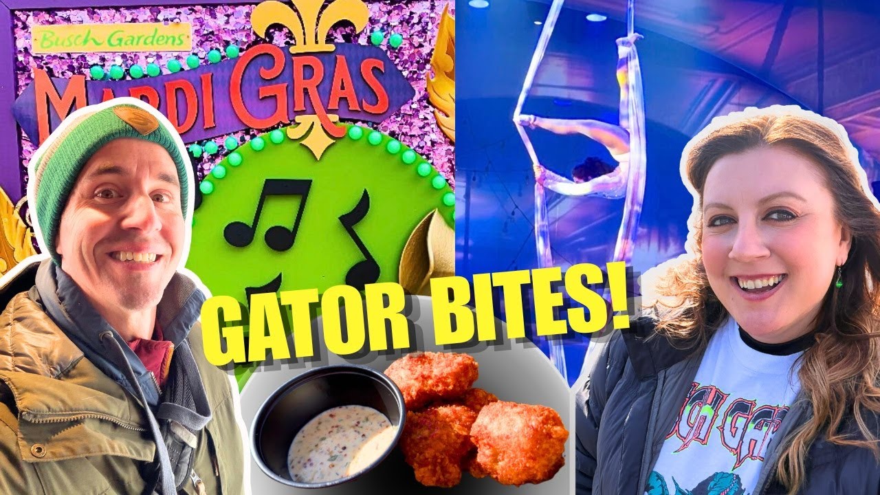 We Tried EVERY New Mardi Gras Food at Busch Gardens (Gator Bites Included)