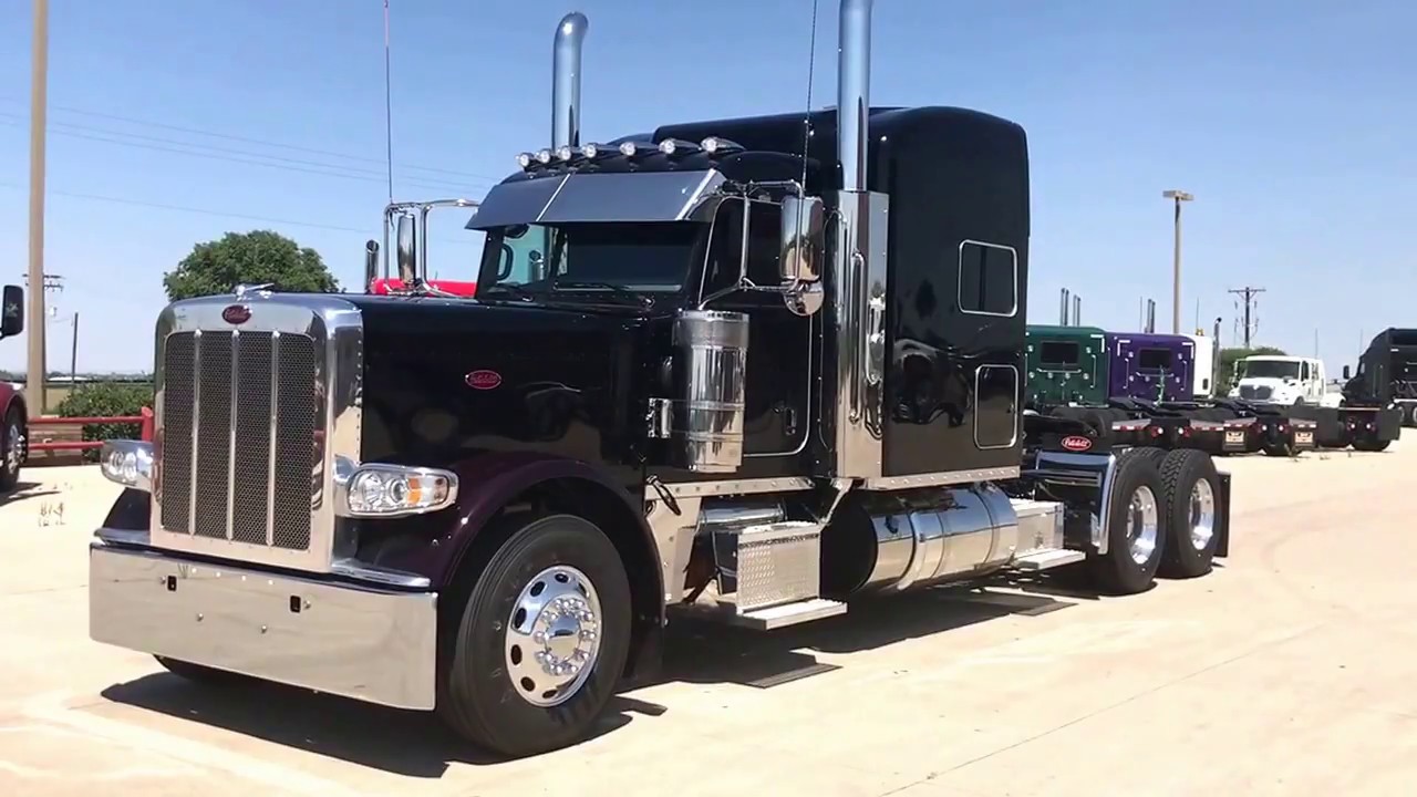2019 Peterbilt 389 Extended Hood Black/Black Cherry!