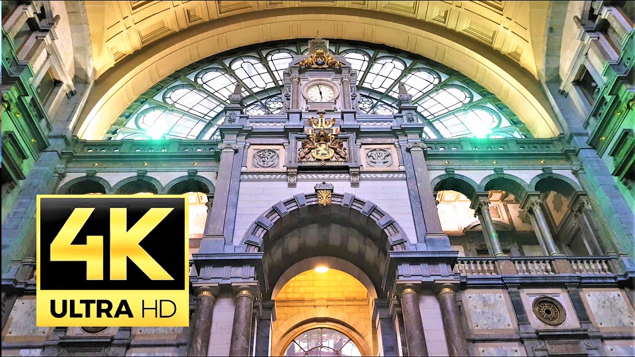 Antwerp grand central station walk tour ANTWERP, Belgium 🇧🇪- 4K