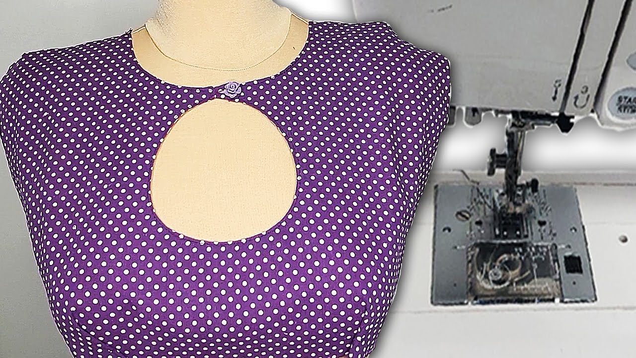 🔥🌺  Great Sewing Tips for Beginners/Easy Keyhole neckline Sewing Technique