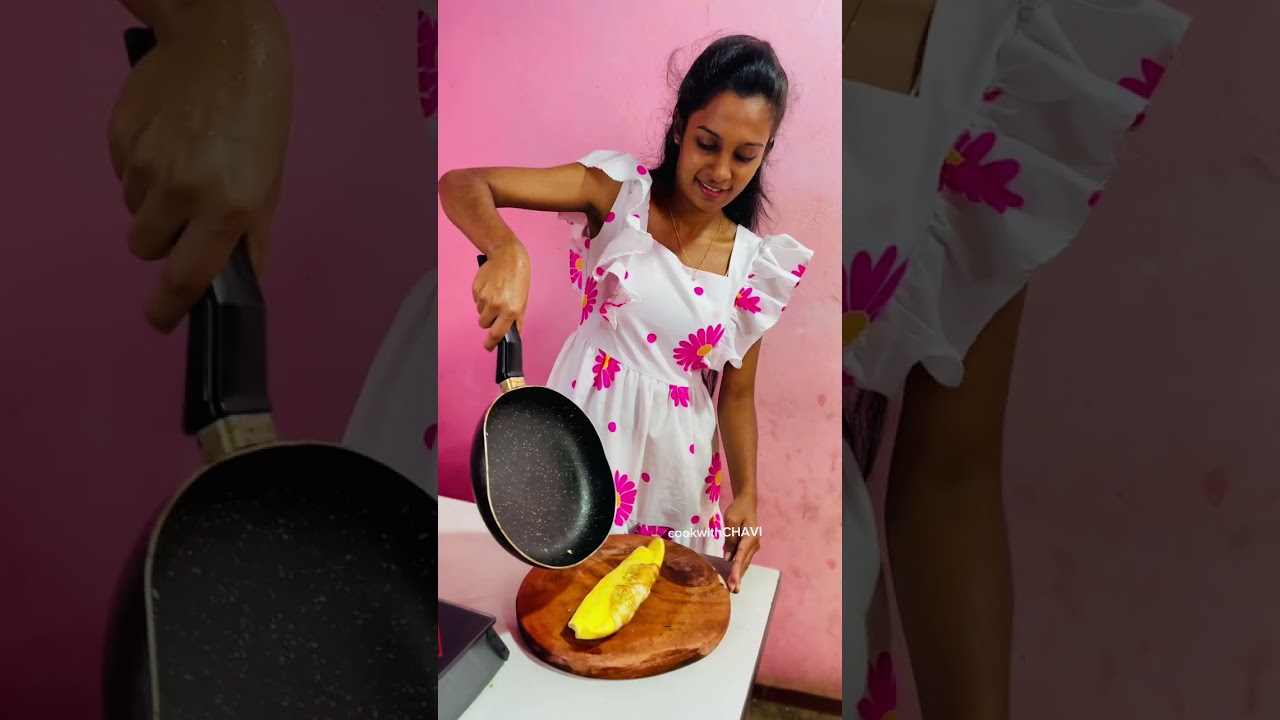 බිත්තර ඔම්ලට් මෙහෙම හදලා තියෙනවද? 😍 | Chinese Cabbage Omelette Recipe @Cookwithchavi98