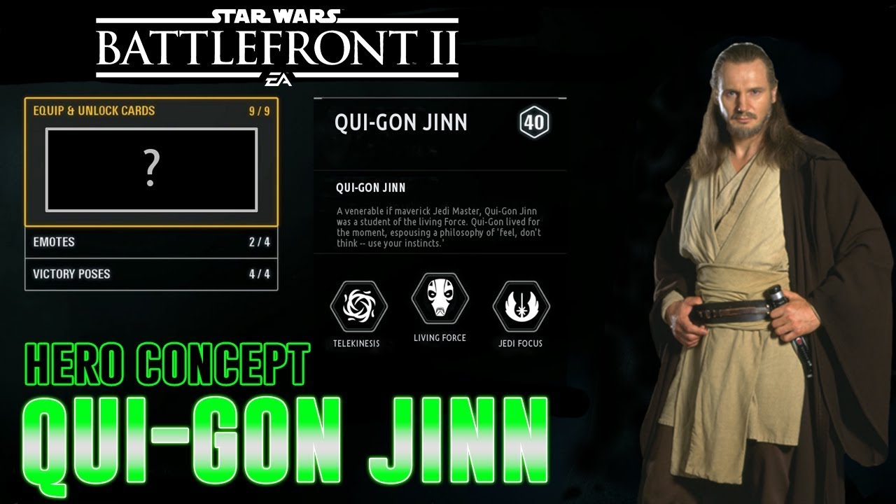 Qui-Gon Jinn HERO CONCEPT! Abilities, Star Cards, Emotes & More! Star Wars Battlefront 2