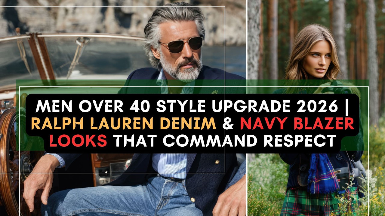 Men Over 40 Style Upgrade 2026  |  Ralph Lauren Denim & Navy Blazer Looks That Command Respect